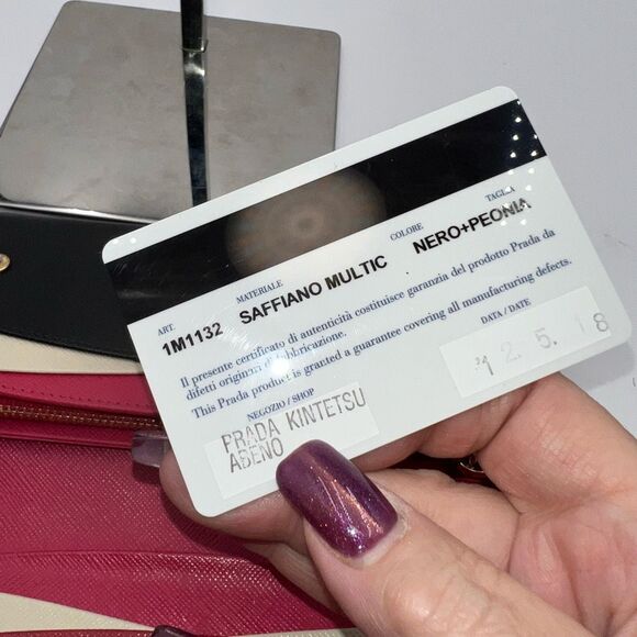 Prada Saffiano Pink and Cream Interior Long Wallet RARE - Picture 15 of 16